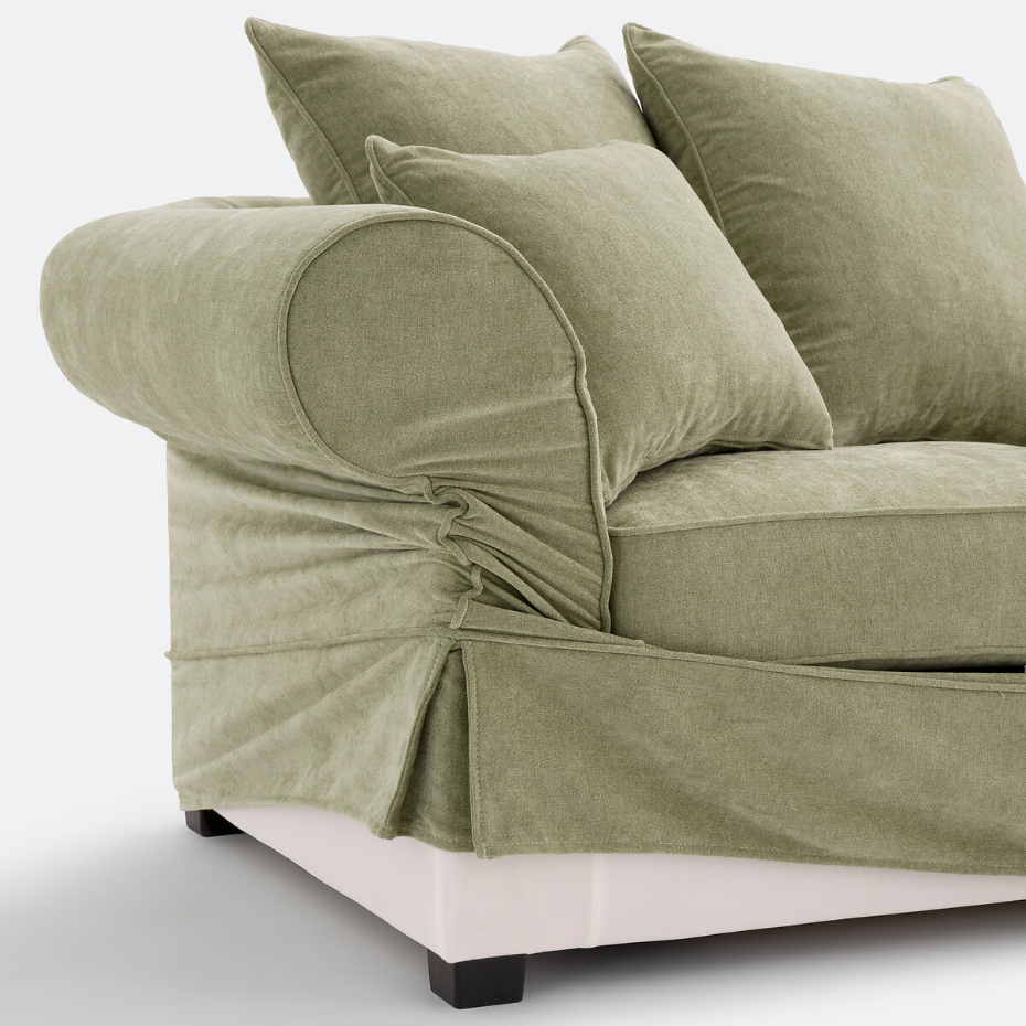 Canapé droit, convertible, 2 ou 3 places, en polyester chiné, ADELIA