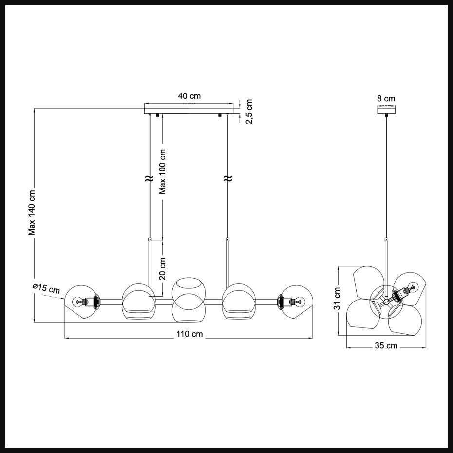 Grande suspension moderne - CARLOTTA