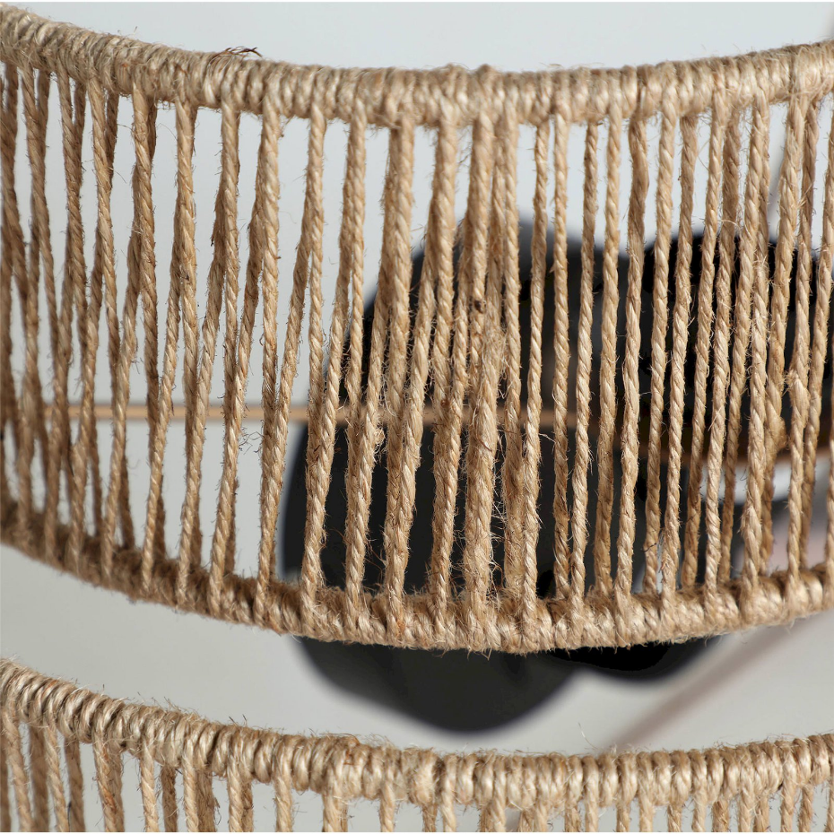 Applique murale en jute et fer