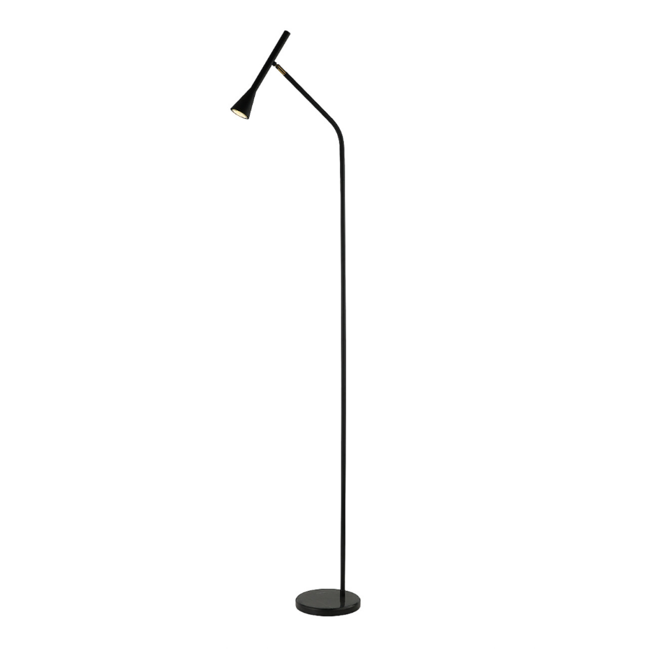 Lampadaire noir avec base en marbre - HOLEN