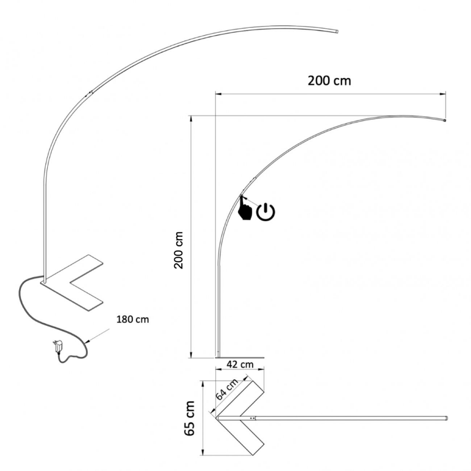 Grand luminaire arqué design - AVELLINO