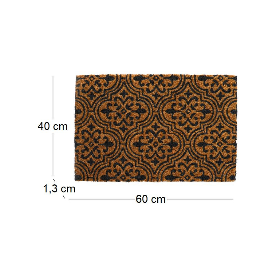 Paillasson en fibres de coco Arabesques 60 x 40 cm modèle aléatoire