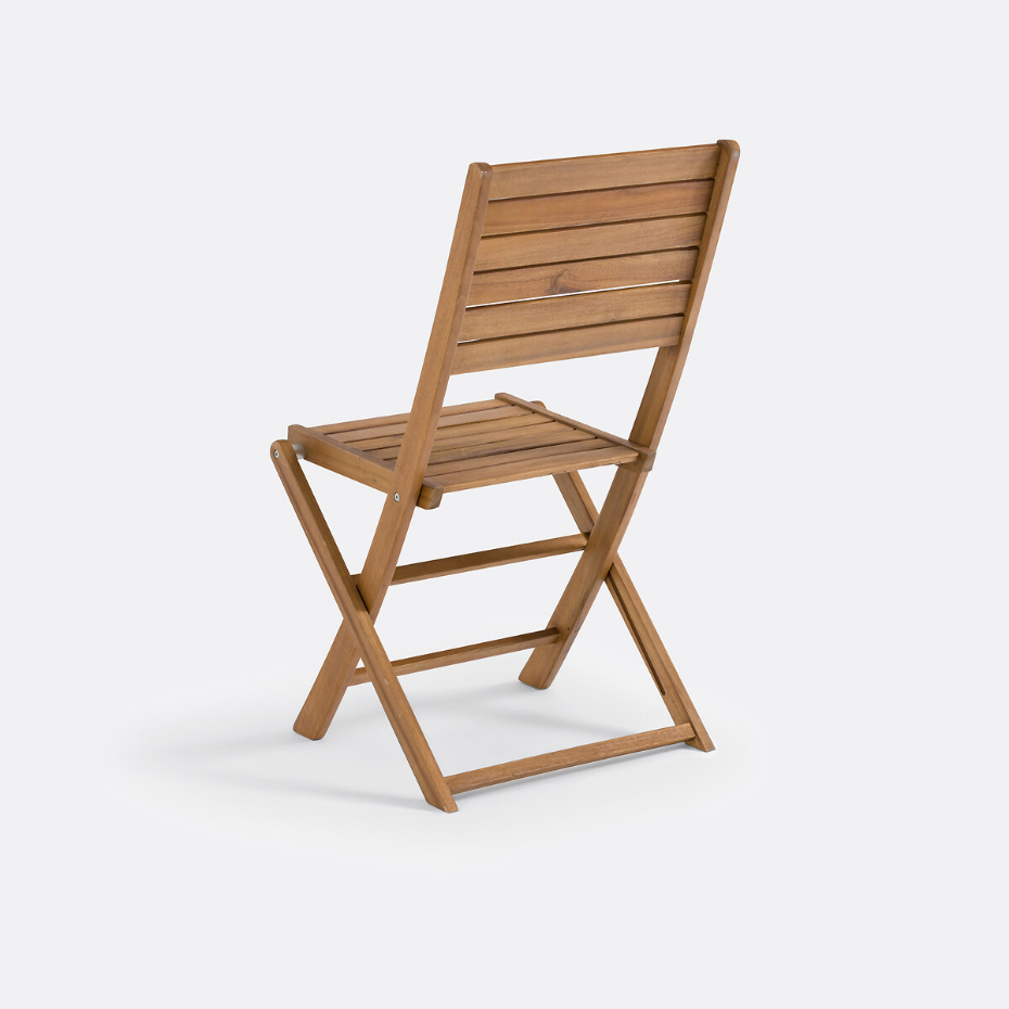 Lot de 2 chaises de jardin en acacia, Napli