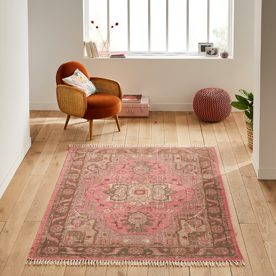 Tapis vintage en coton, Floris