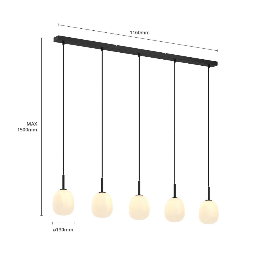 Suspension en verre moderne, Etiena