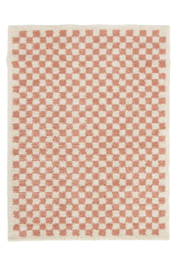 Tapis damier poils longs doux et volumineux CHECKERS