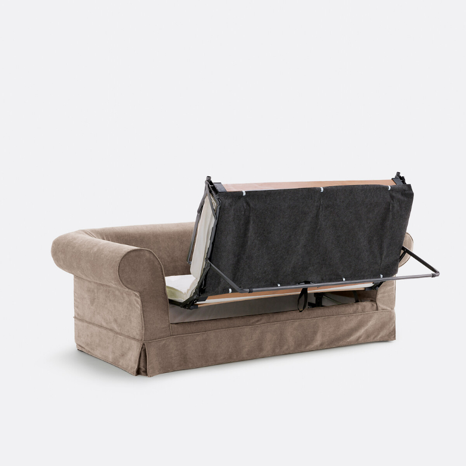 Canapé droit, convertible, 2 ou 3 places, en polyester chiné, ADELIA