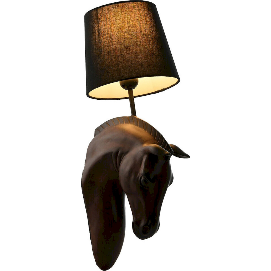 Applique murale tête de cheval en résine style colonial