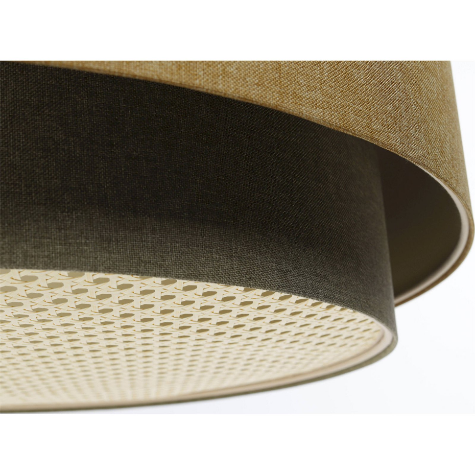 Suspension ronde en tissu et rotin Boho Elegant