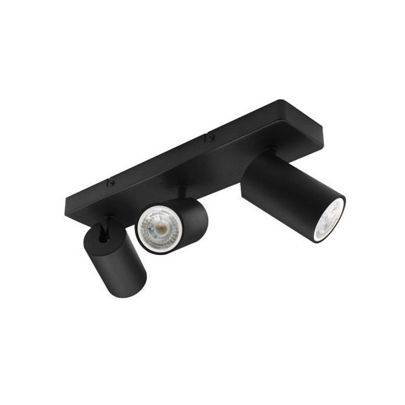 Rampe 3 Spot Noir Ampoule Gu10