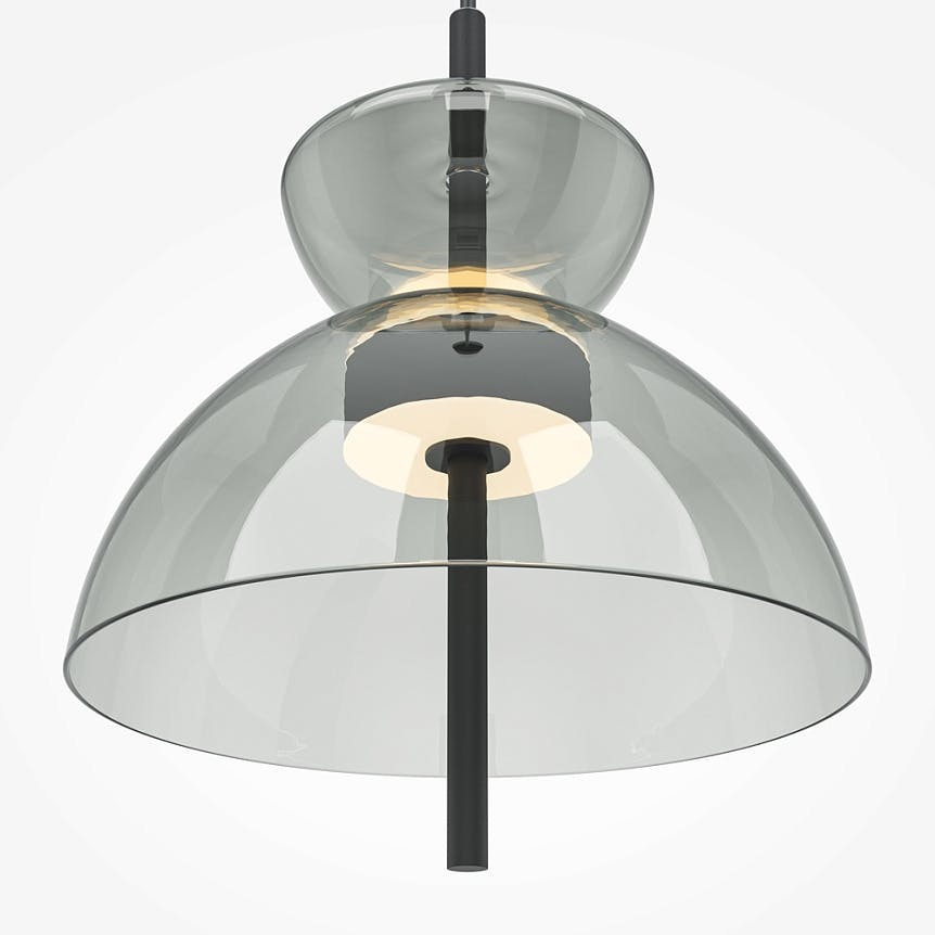 Suspension LED abat-jour en verre diabolo NORA