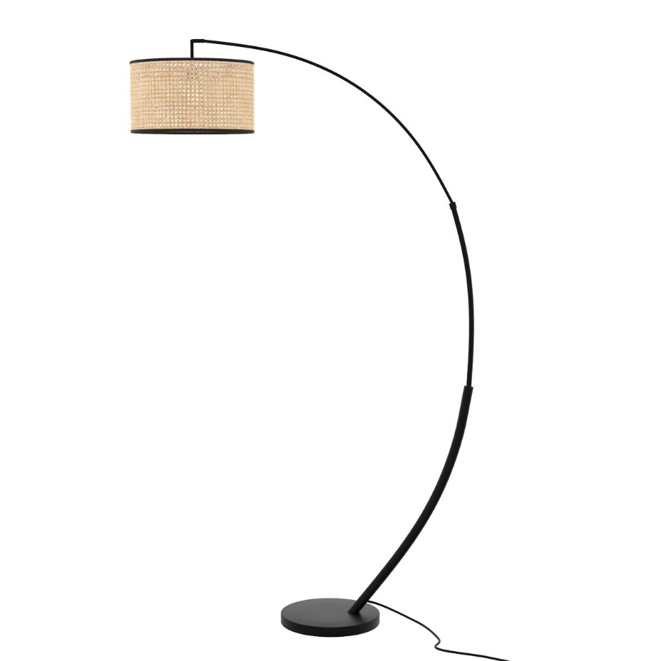 Lampadaire en rotin et métal - AIMÉE