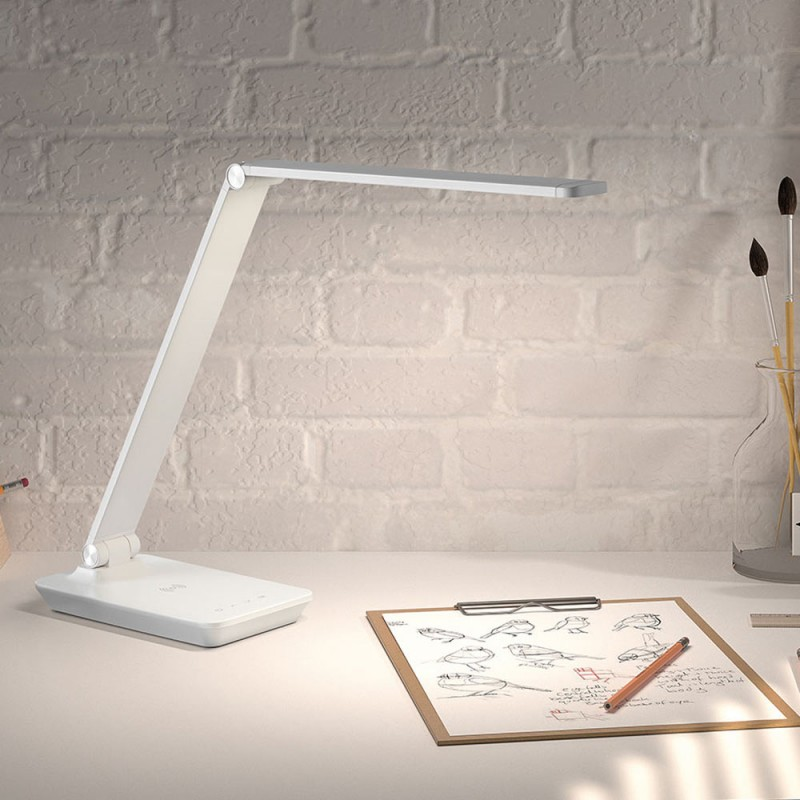 Lampe De Bureau Blanche Tech à Led Et Port Usb