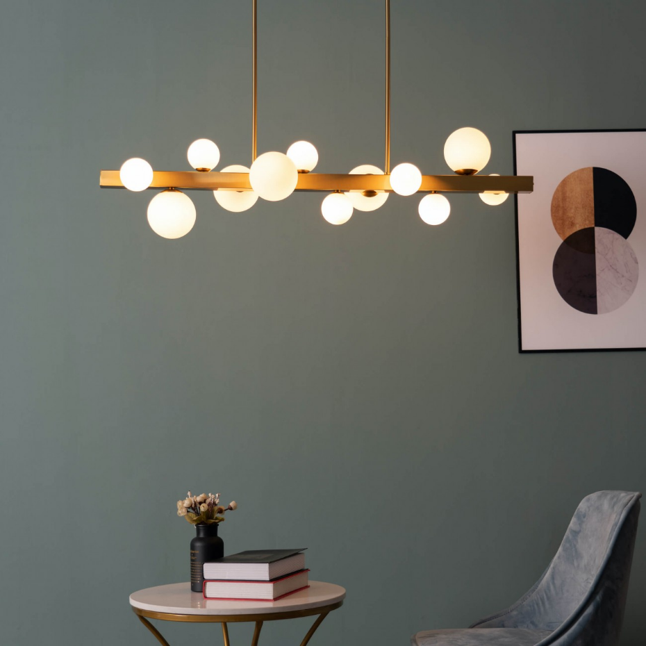Somptueuse suspension en inox et verre - OROMIA