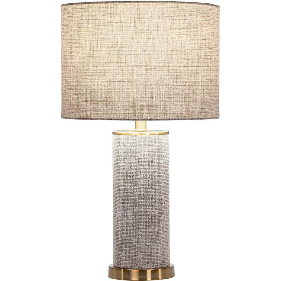 Lampe de table ronde en tissu et métal
