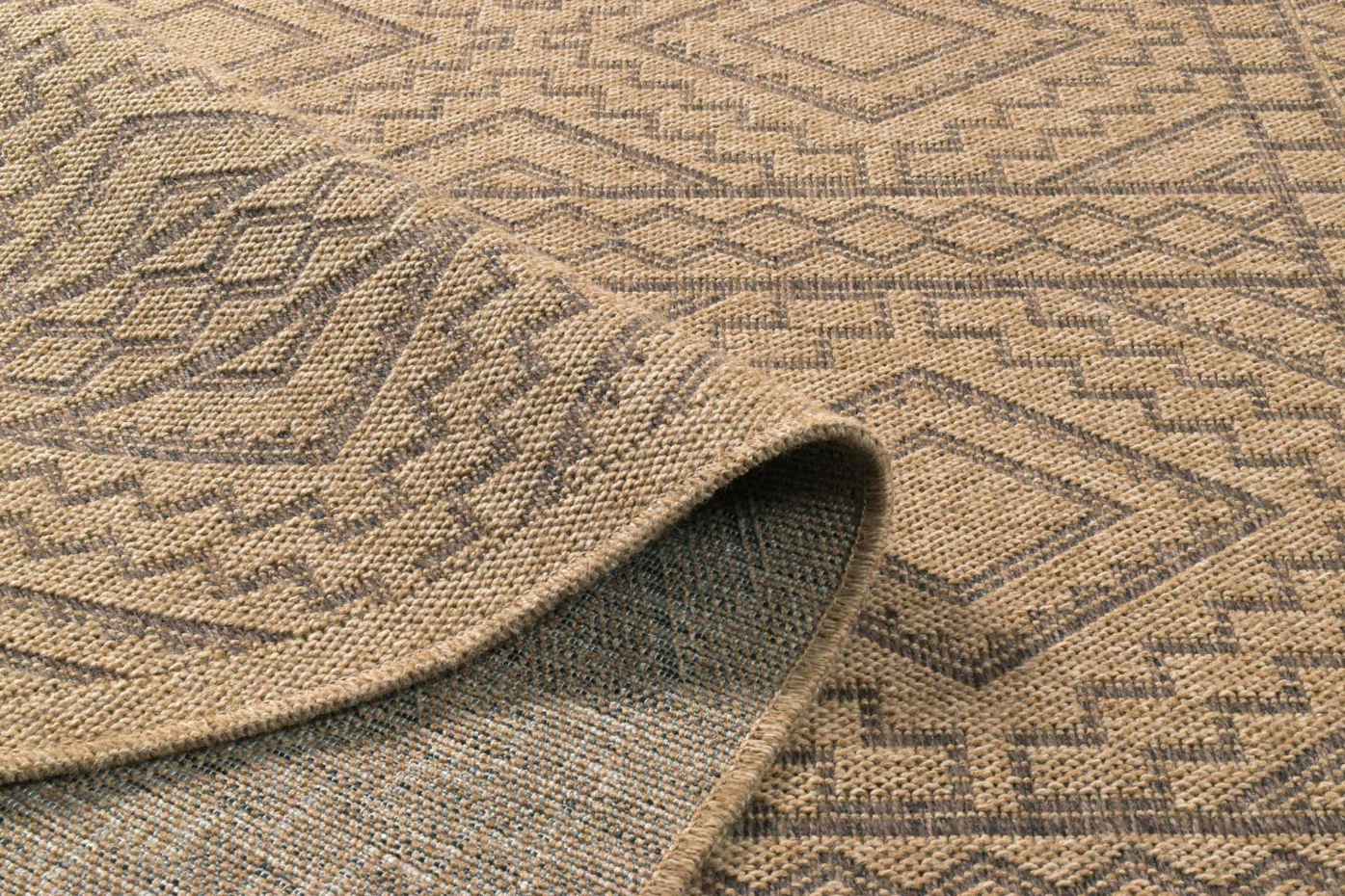 Tapis intérieur extérieur aspect jute motifs ethniques NATURE