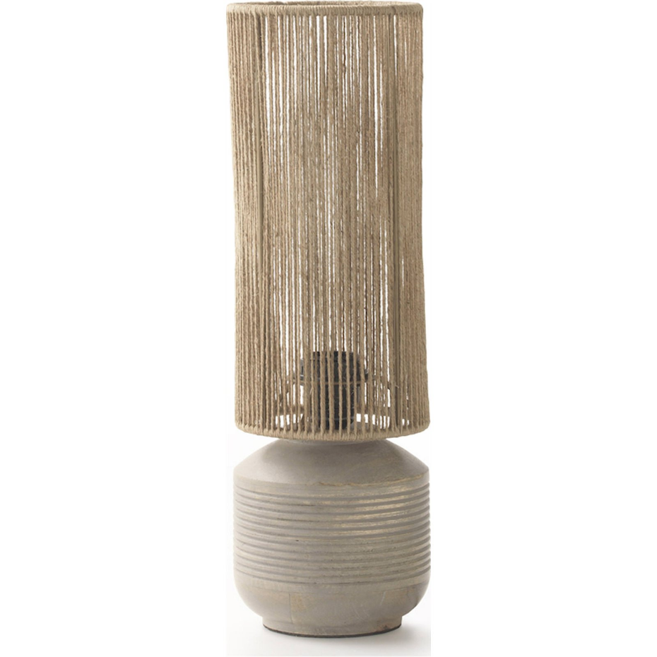 Lampe de table en bois et jute format carré