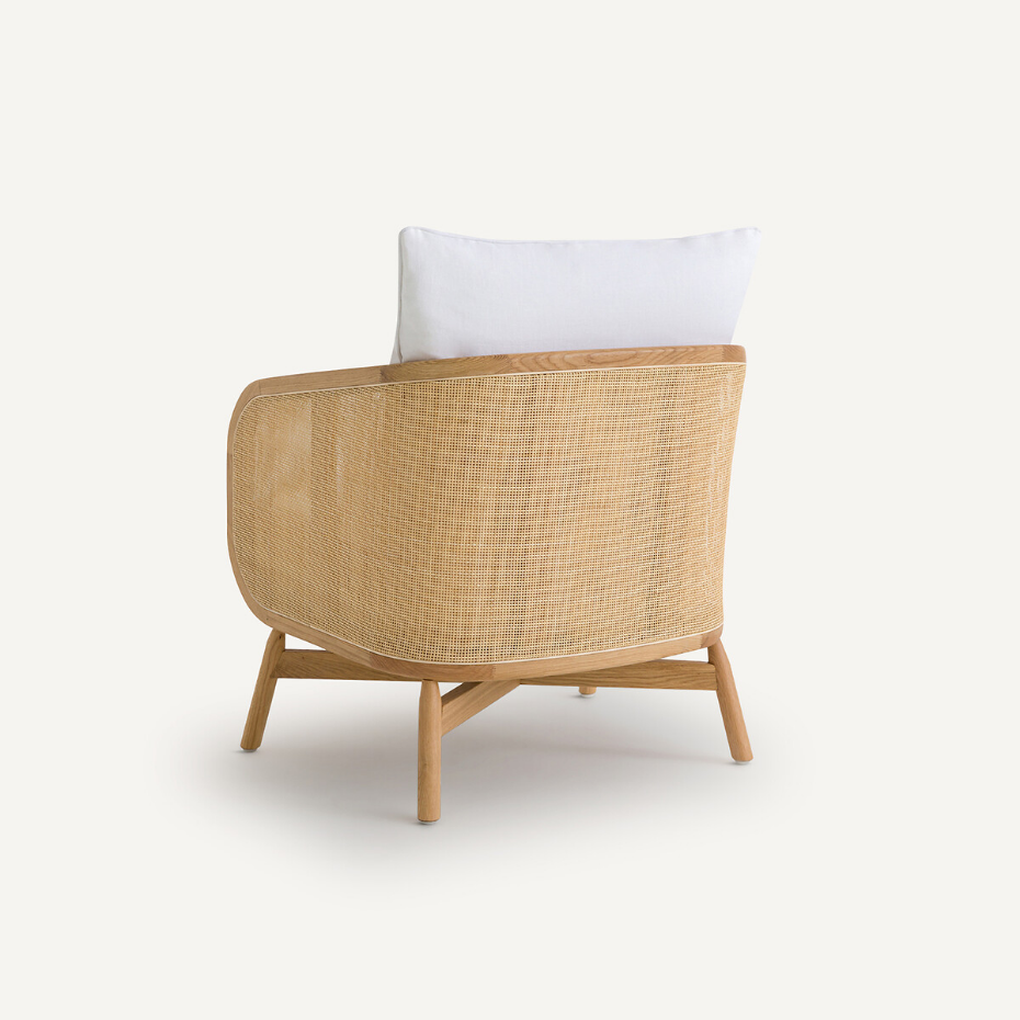 Fauteuil coton/lin Cornelius, design Emmanuel Gallina