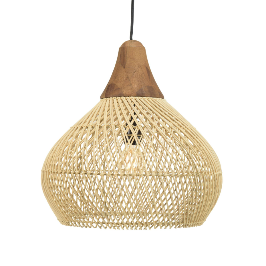 Suspension cloche en rotin FOLELLI