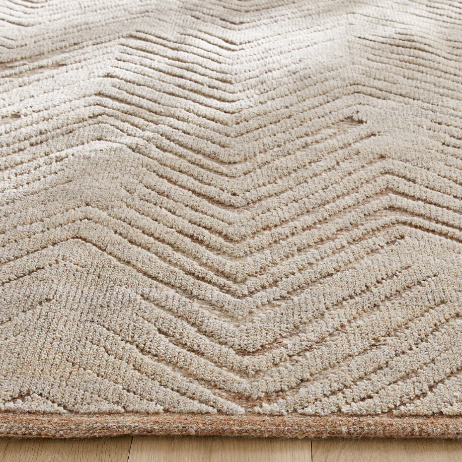 Tapis laine noué main chevrons, Nykare