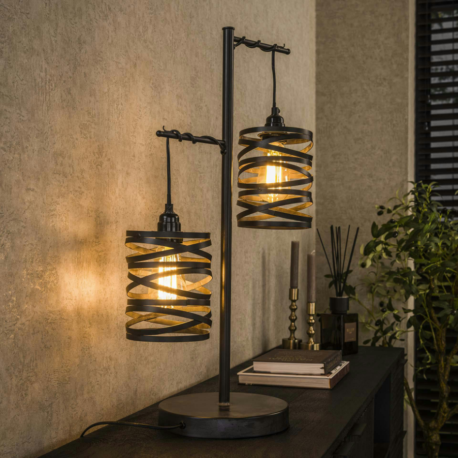 Lampe à poser ruban 2 abat-jours RALF
