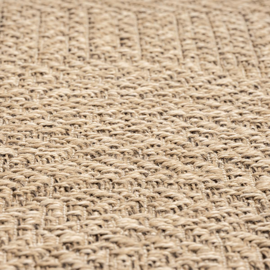 Tapis extérieur intérieur LYN13 REZA aspect jute motif arc-en-ciel ton sur ton