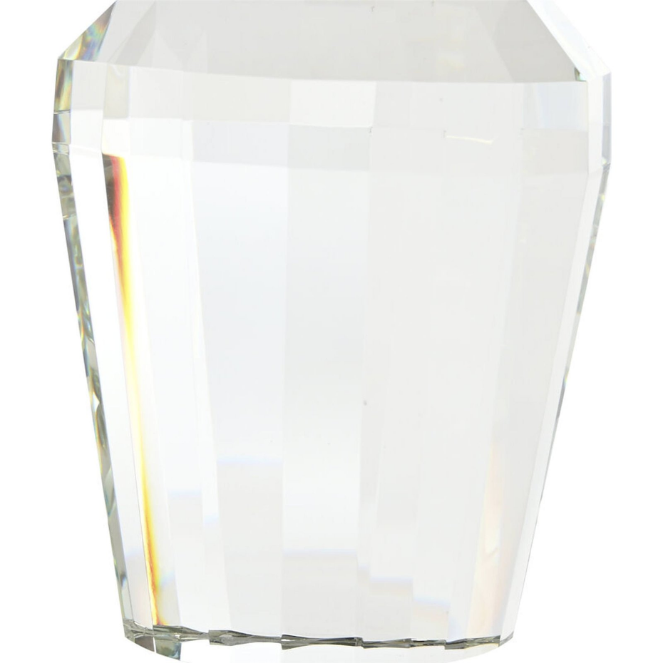Lampe de salon ronde en verre et lin Glam