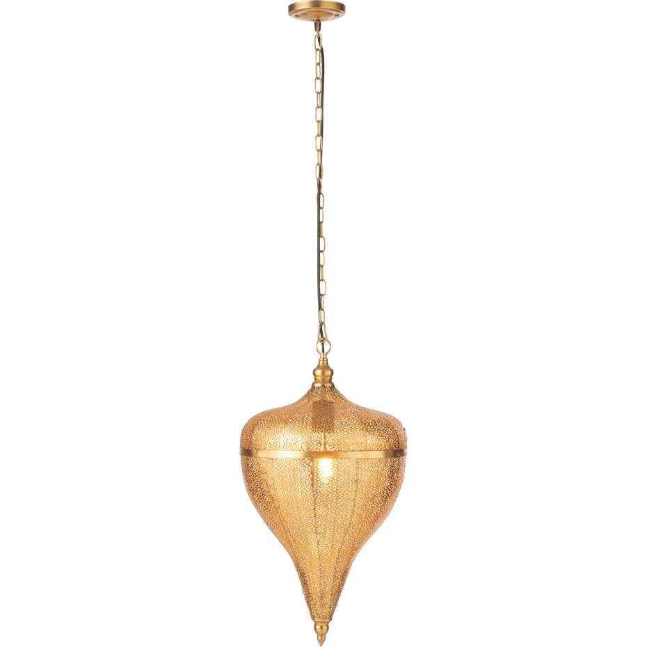 Lampe suspendue en métal forme goutte organique
