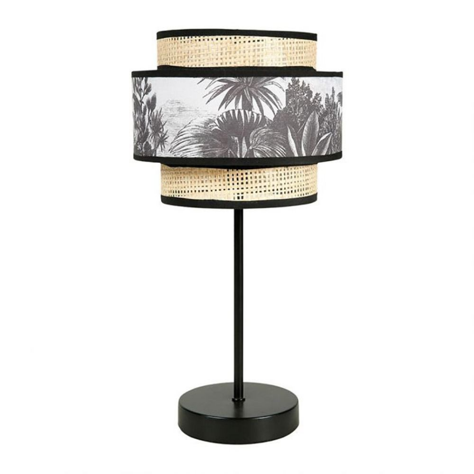 Lampe abat-jour papier rotin 3 niveaux ombrage