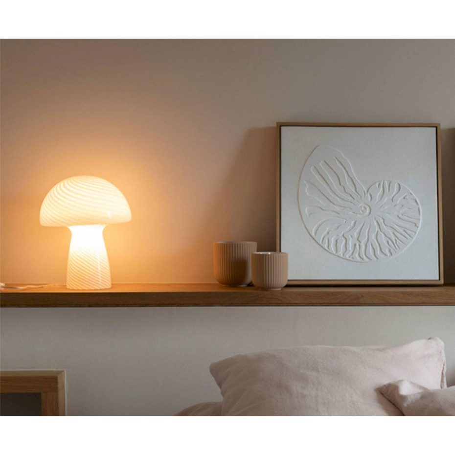 Lampe champignon en verre rond design