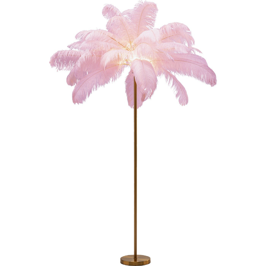 Lampadaire plumes 165cm marron