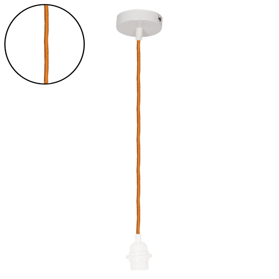 Suspension avec douille blanche et câble tissé