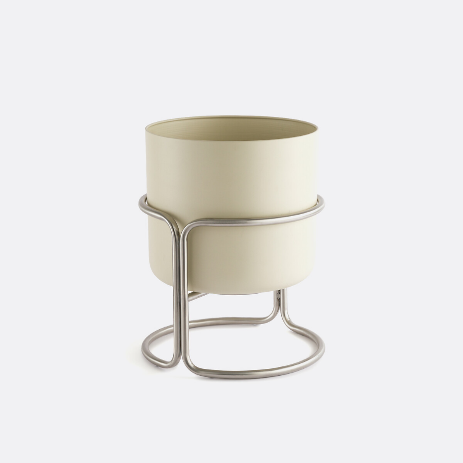 Cache-pot sur pied en métal fer Ø37,5 cm, Giorgio
