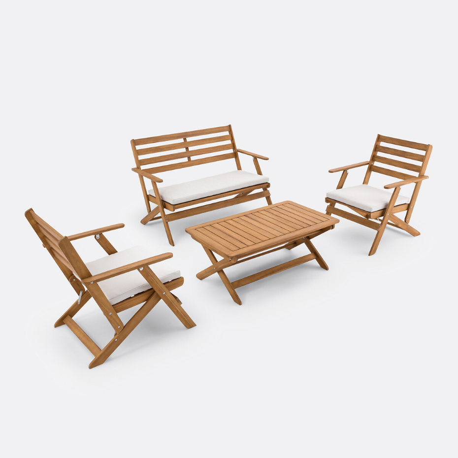 Salon de jardin pliant en acacia, Solara