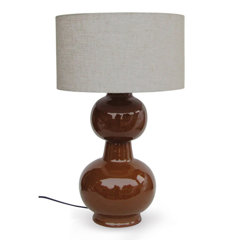 Grande lampe à poser métal laqué caramel Laki
