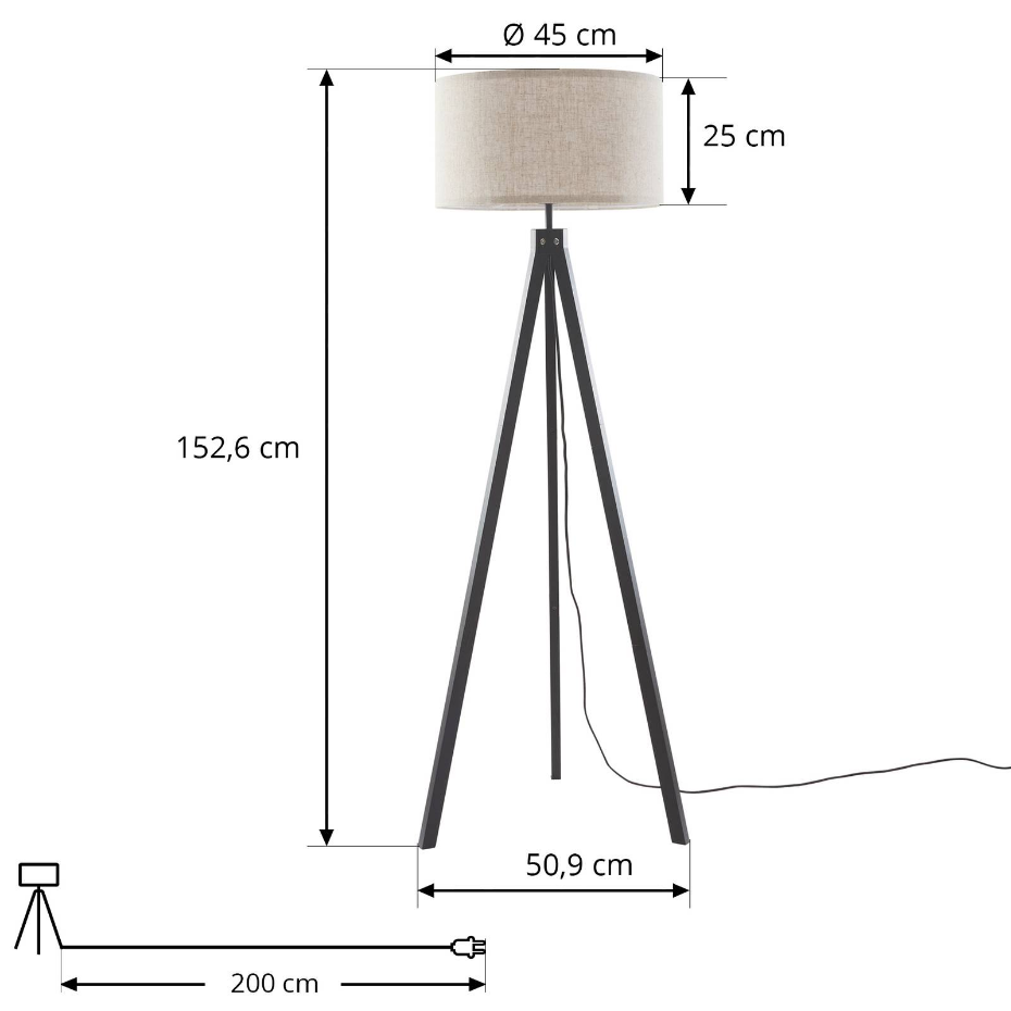 Lampadaire en textile scandinave, Herry