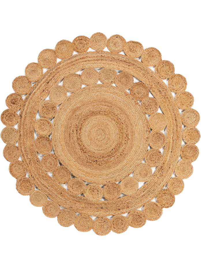Tapis rond de jute tissé main JUTTA