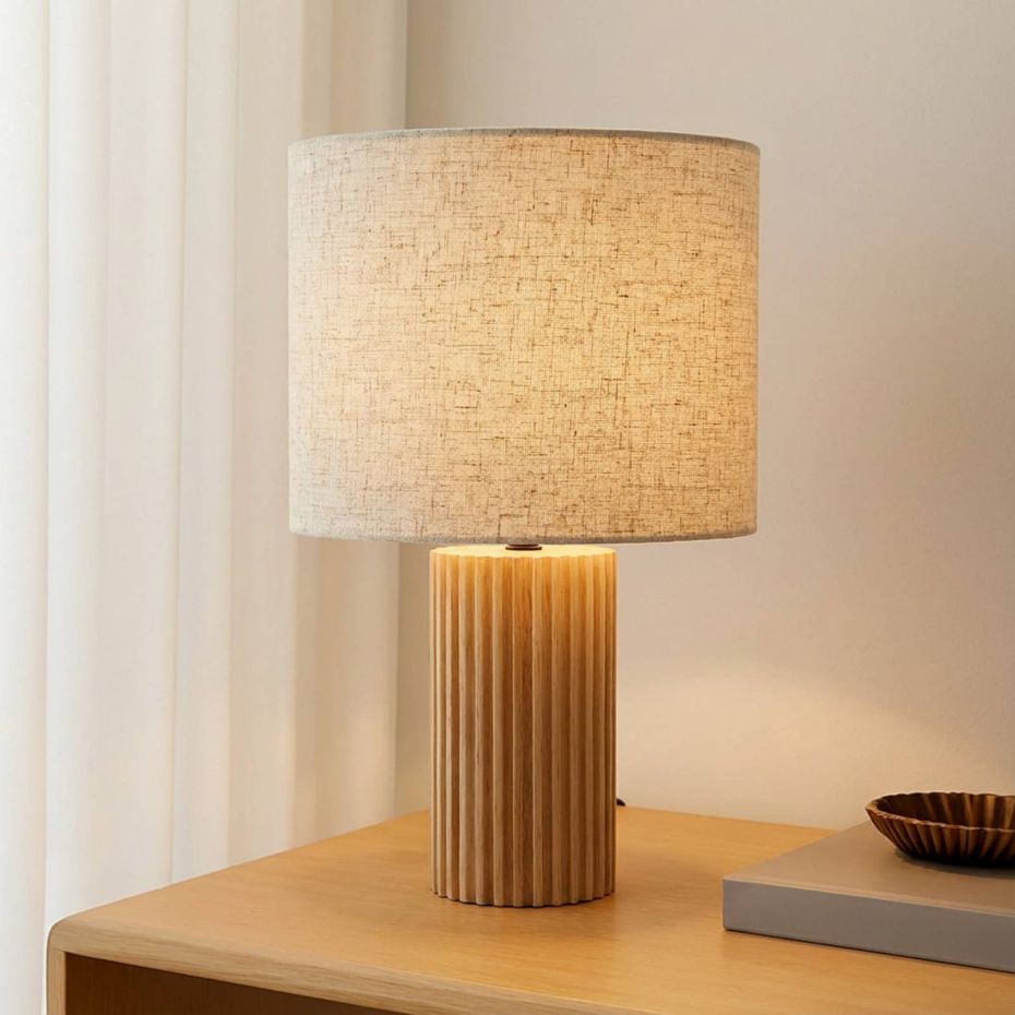 Lampe à poser en bois scandinave, Kimiko