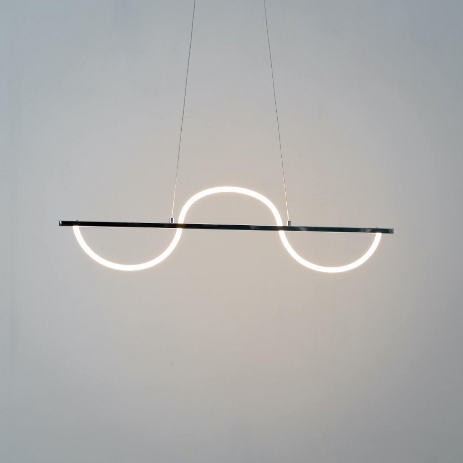 Suspension LED ondulée chromée - SAVONA