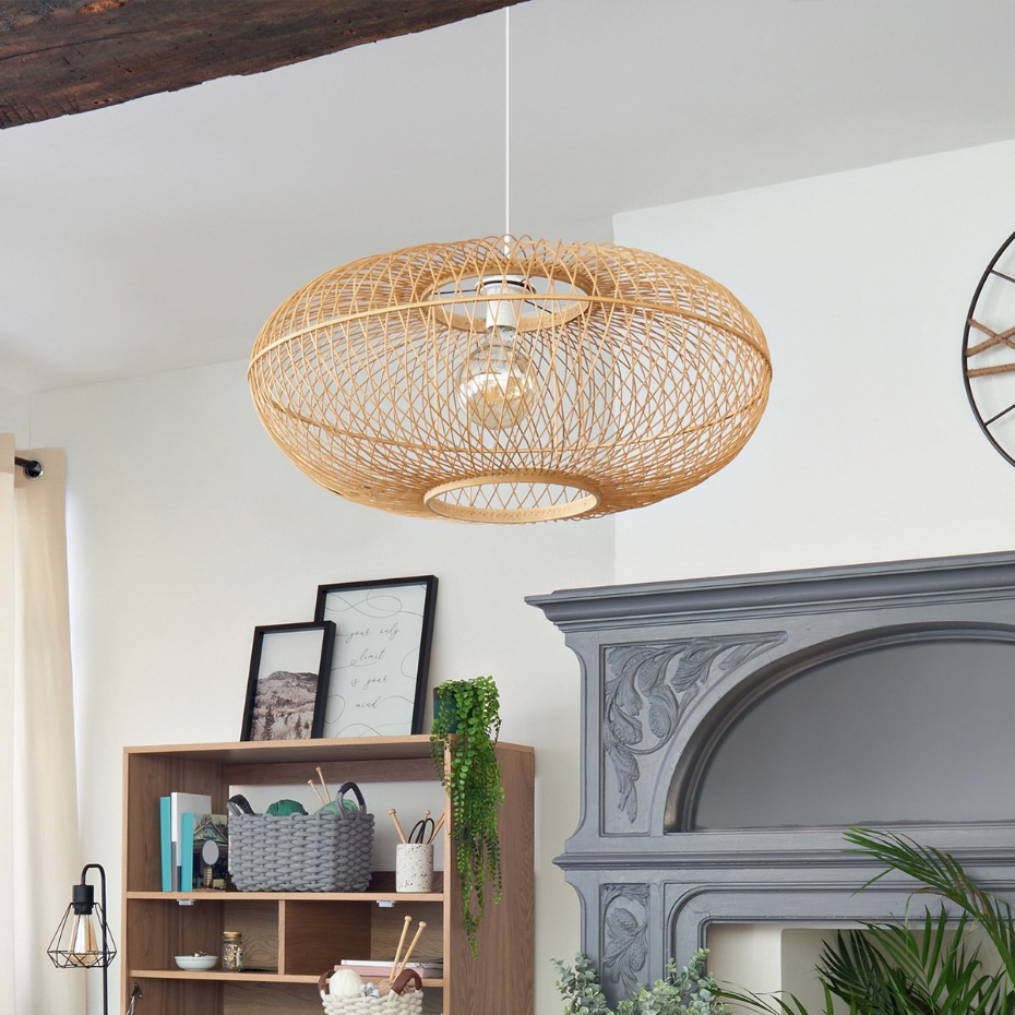 Suspension arrondie bambou tressé LOREN