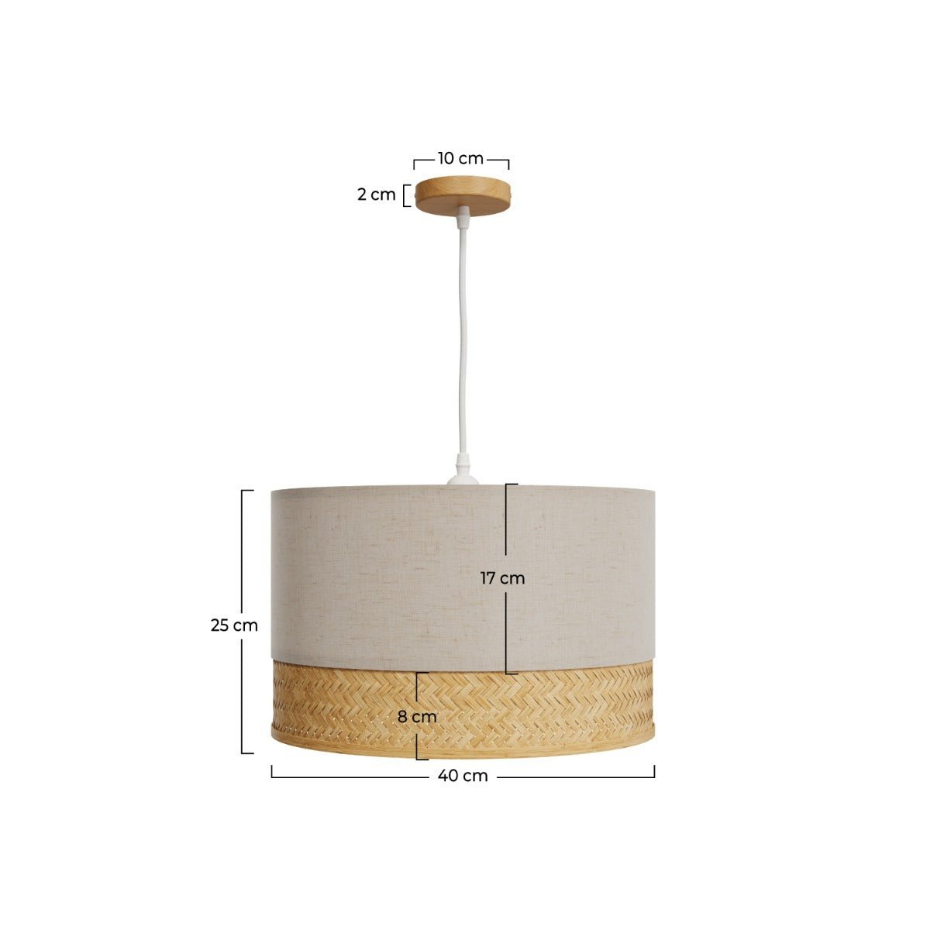 Suspension en bambou, papier et métal D40 cm - BAIKAL