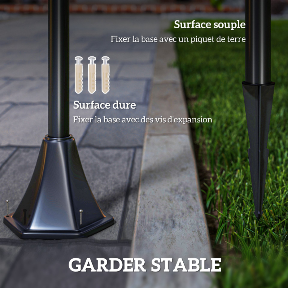 Lampadaire extérieur solaire lanterne - OLDIIZ