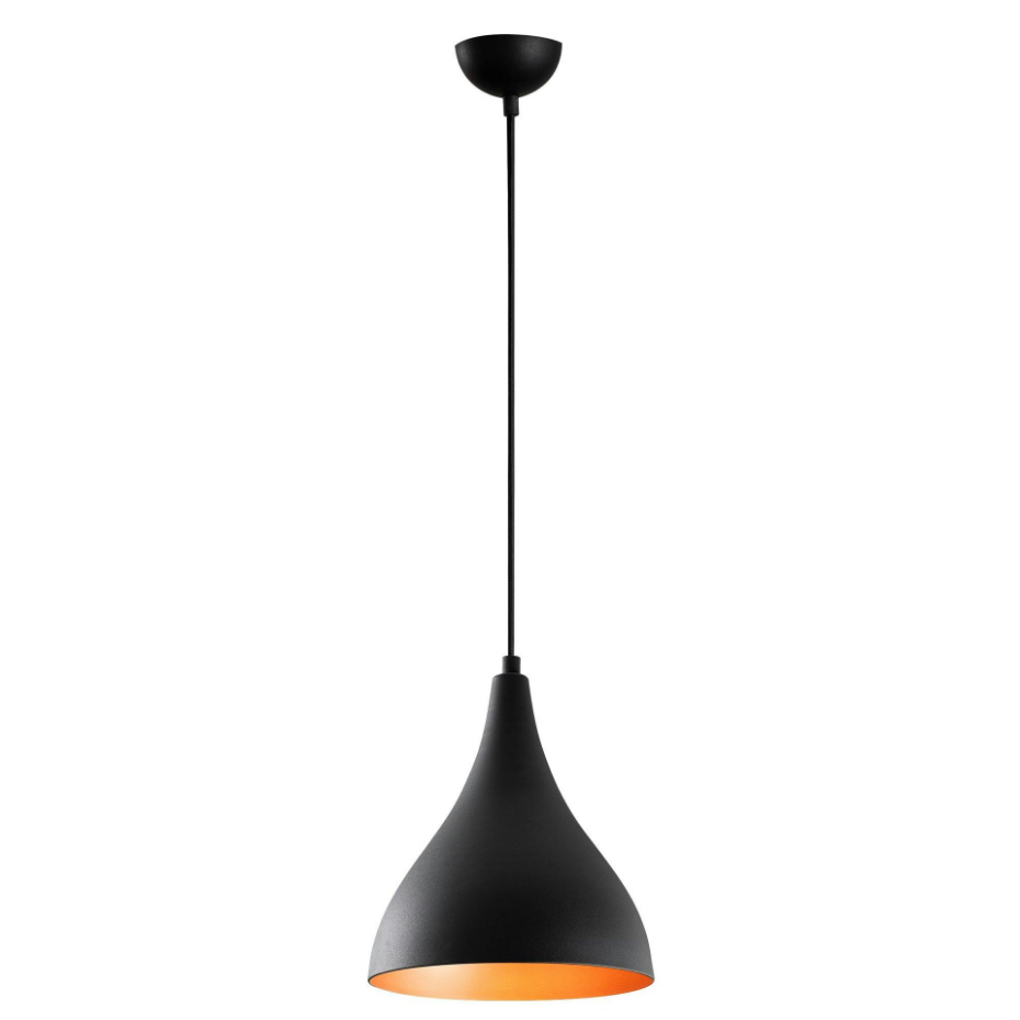 Suspension de cuisine noire mate – intérieur cuivré SILE