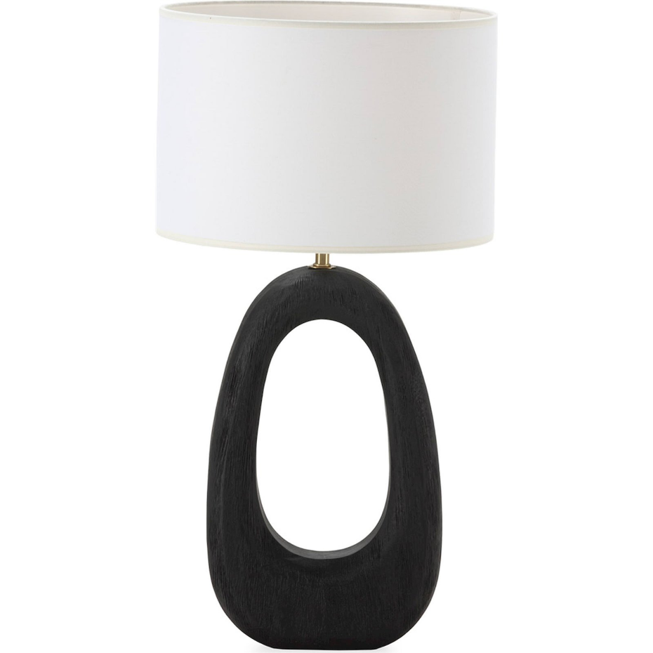 Lampe de table ovale en bois de manguier