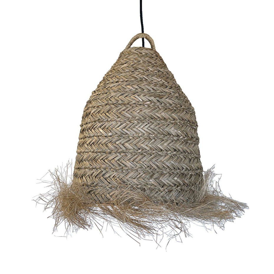 Suspension Extérieure Jonc de Mer Beige H47cm Câble 5m