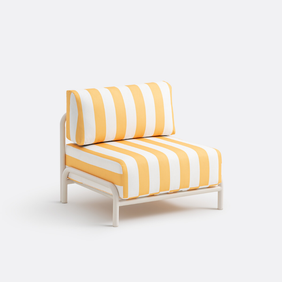 Fauteuil bas de jardin métal acier, Thomes
