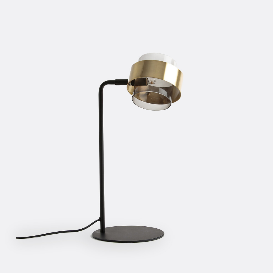 Lampe à poser verre et métal fer, Botello