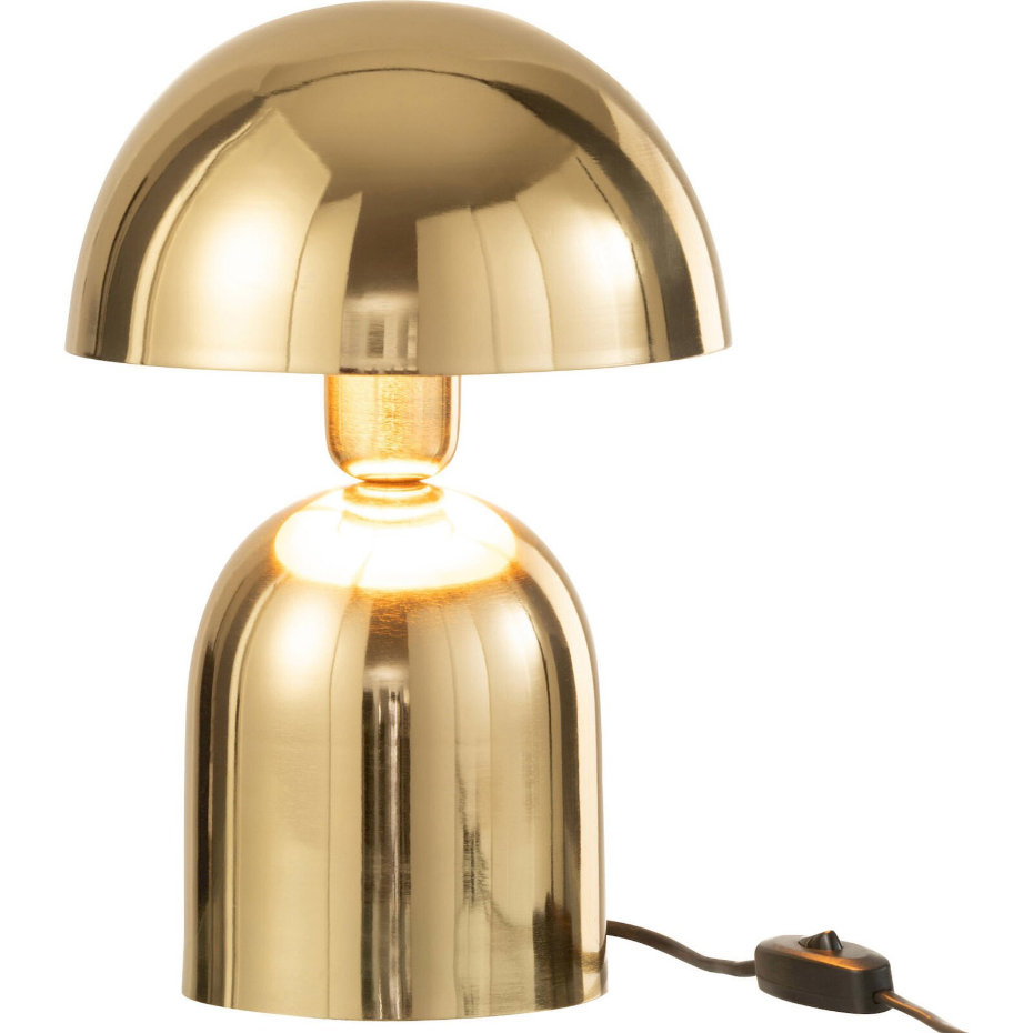 Lampe champignon en métal brillant forme ronde