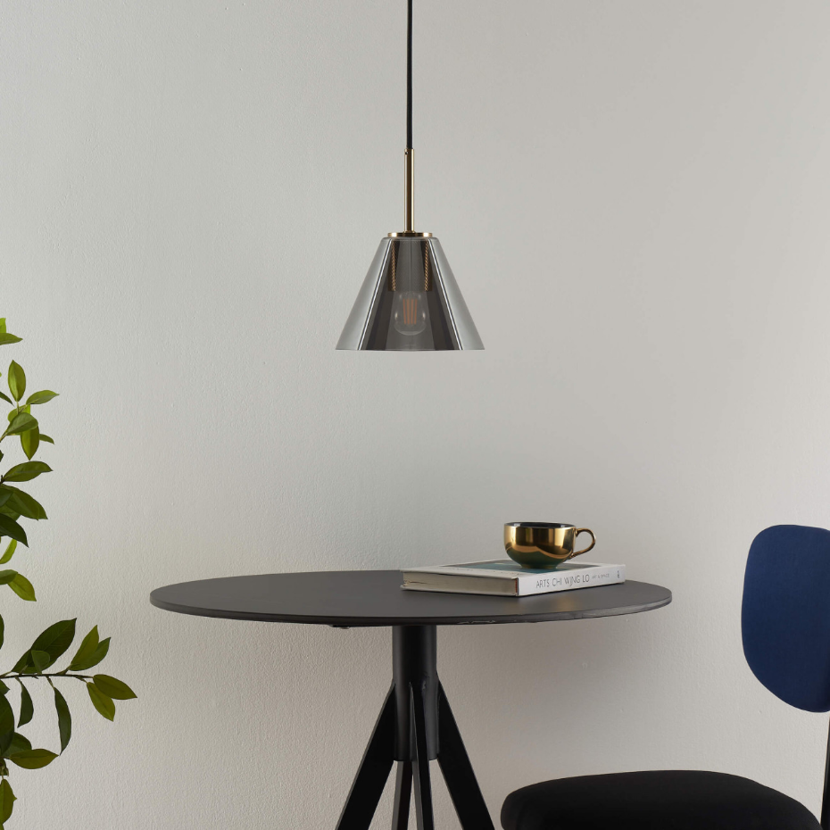 Suspension design en verre fumé – SOLIRIA