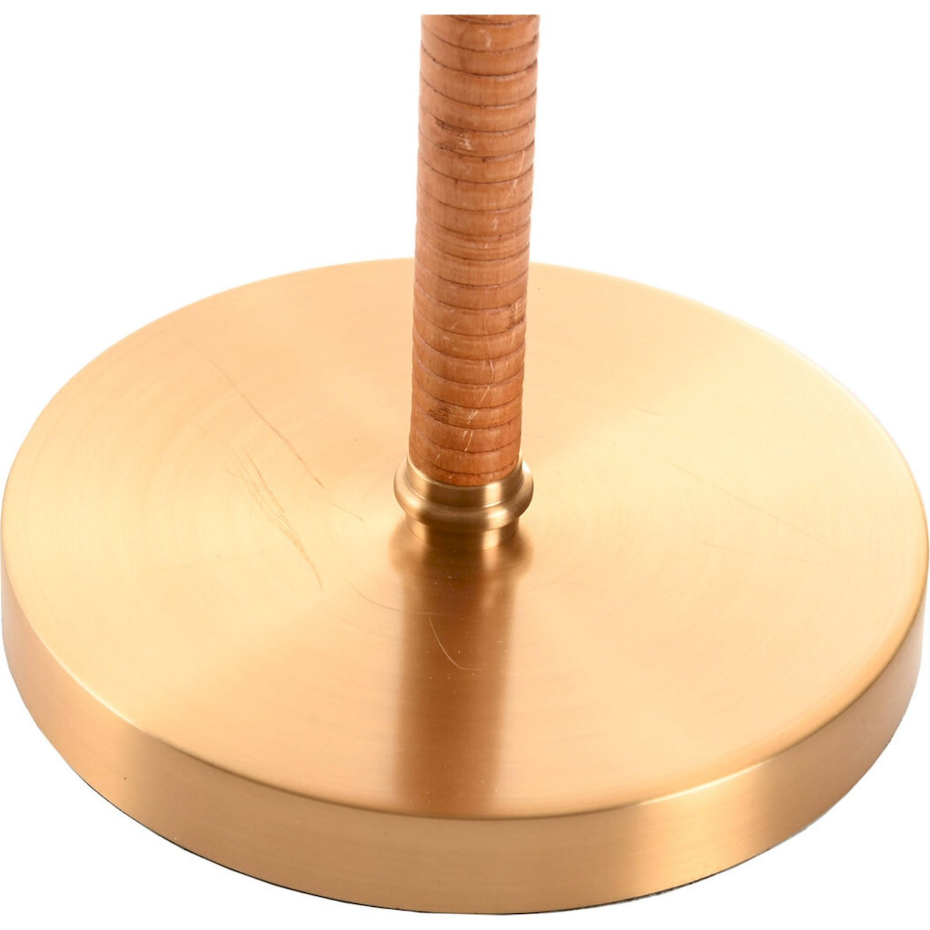 Lampe de salon ronde en laiton et rotin Item Home India Lamps 1c25